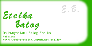 etelka balog business card